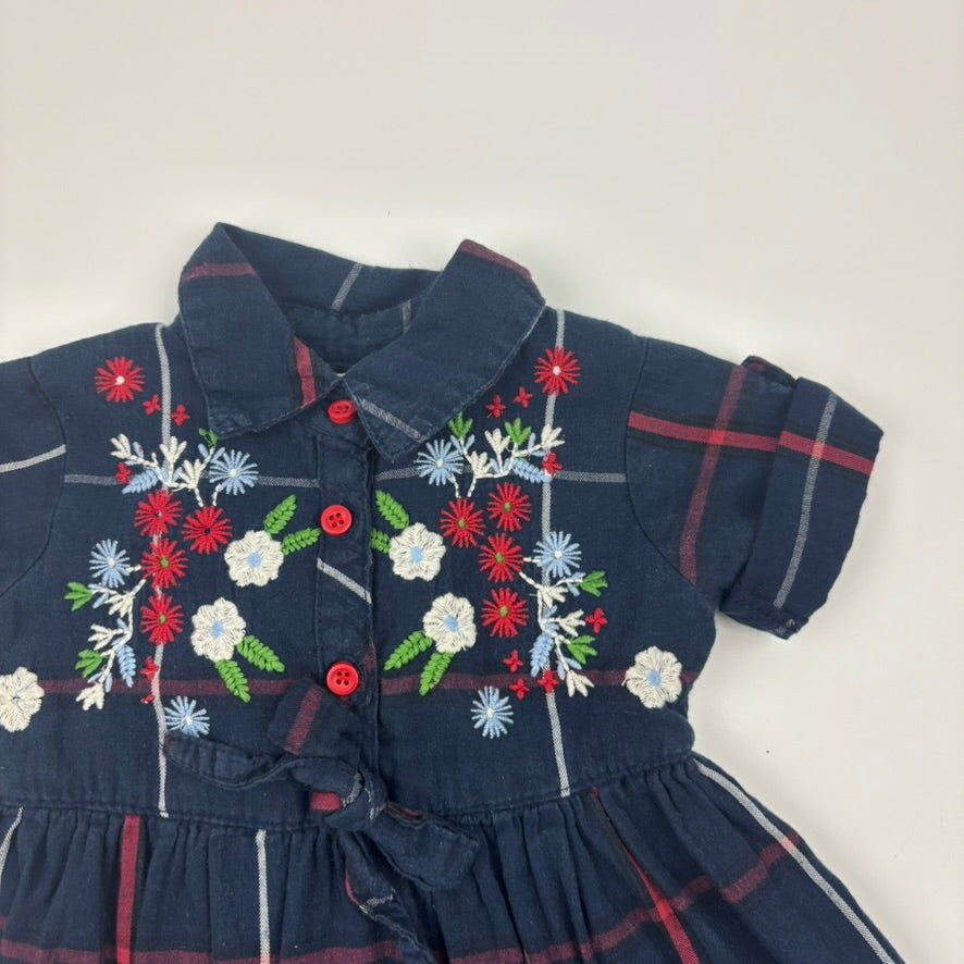 Bella Moda Check Floral Dress, Size 1