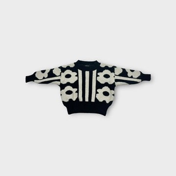Black and White Flower Jumper, Size 2
