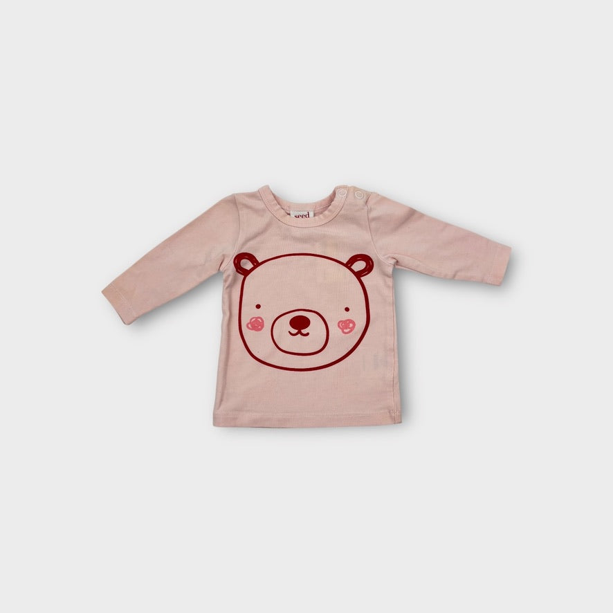 Seed Heritage Long Sleeve Bear Top, Size 0000
