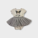 Rock Your Baby Grey Tulle Romper, Size 1