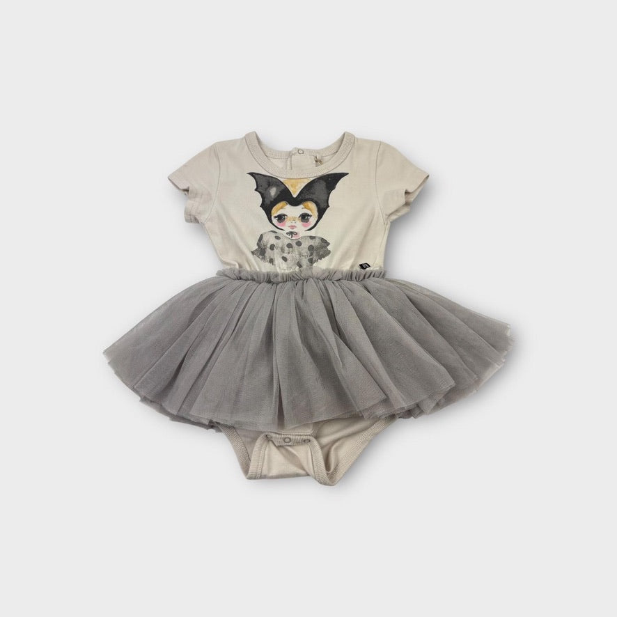 Rock Your Baby Grey Tulle Romper, Size 1
