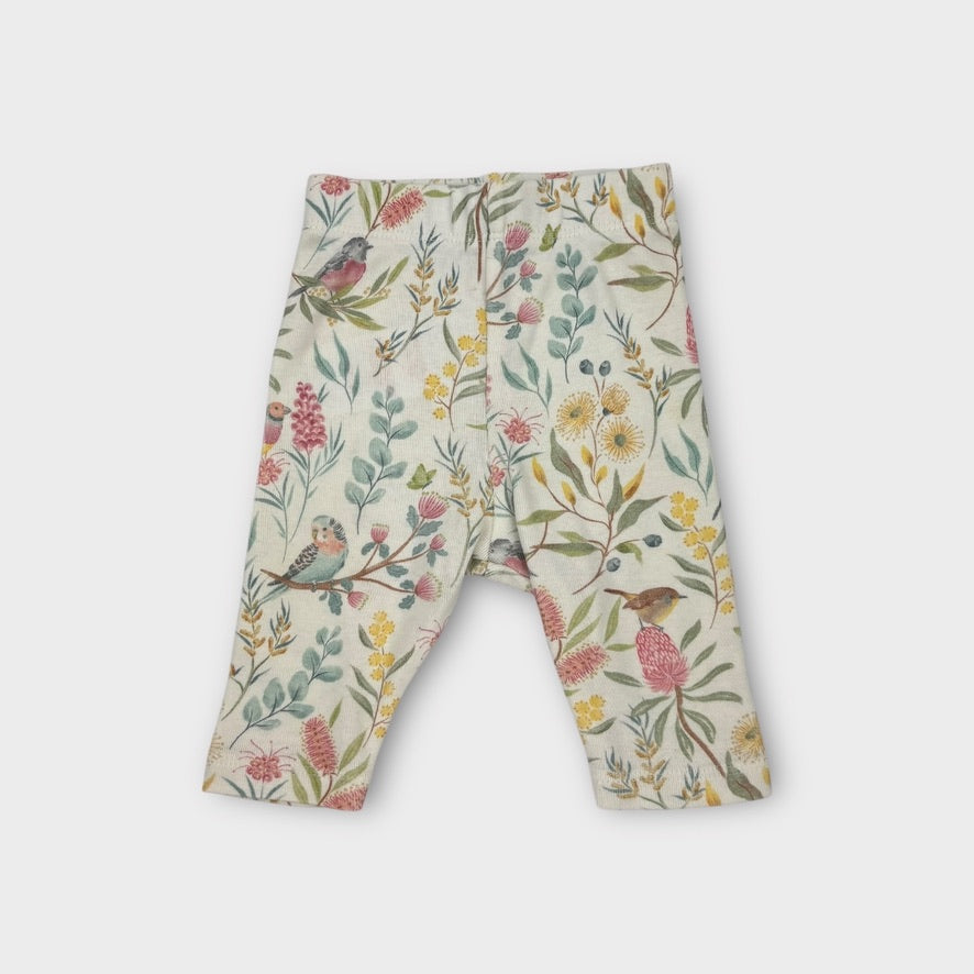 Purebaby Flora Leggings, Size NB