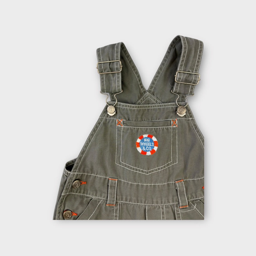 Retro Pumpkin Patch Shortalls, Size 3