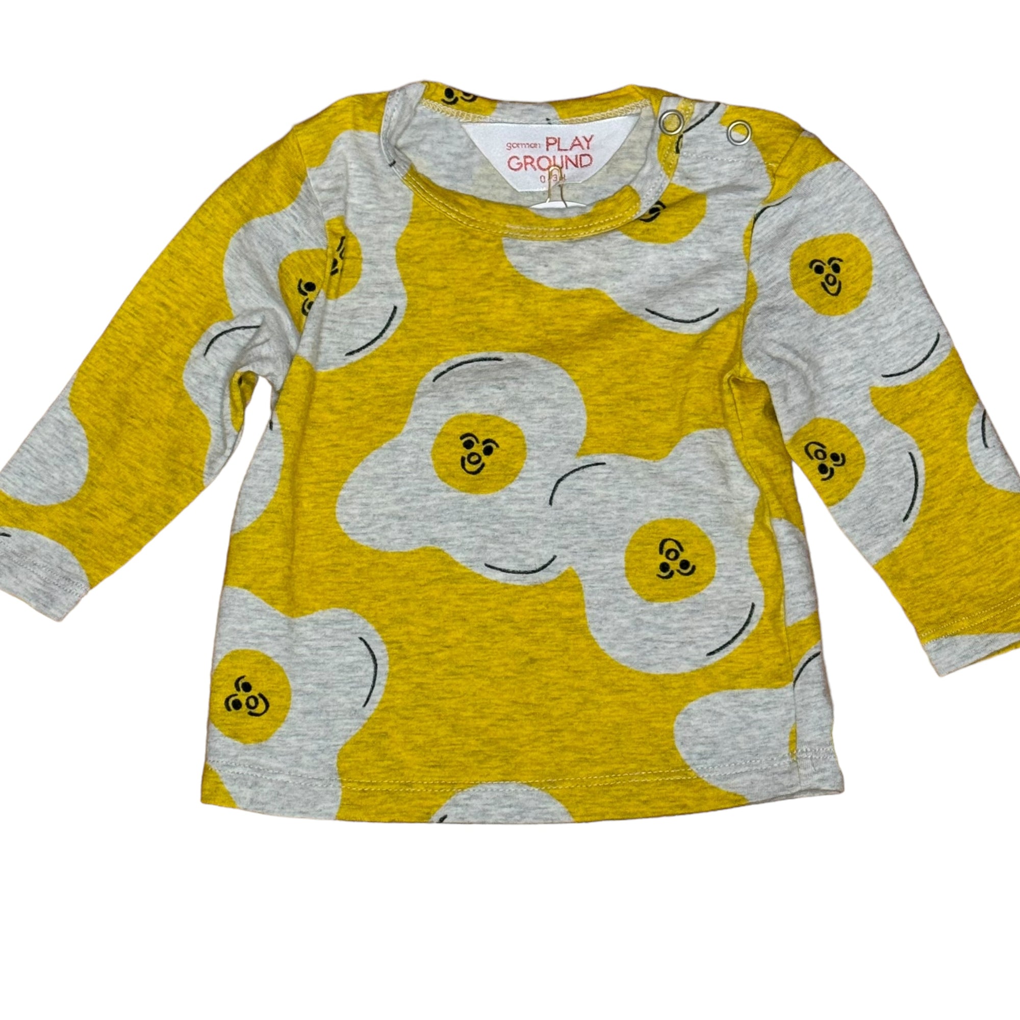 Gorman Playground Fried Egg Print Top + Pants Set, Size 0-3 Months