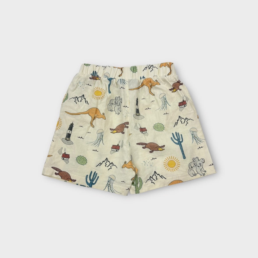 Rock Your Kid Australiana Print Shorts, Size 5