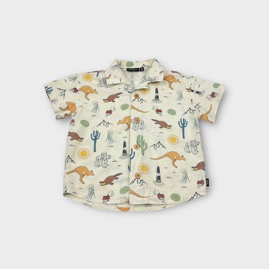 Rock Your Kid Australiana Print Shirt, Size 6