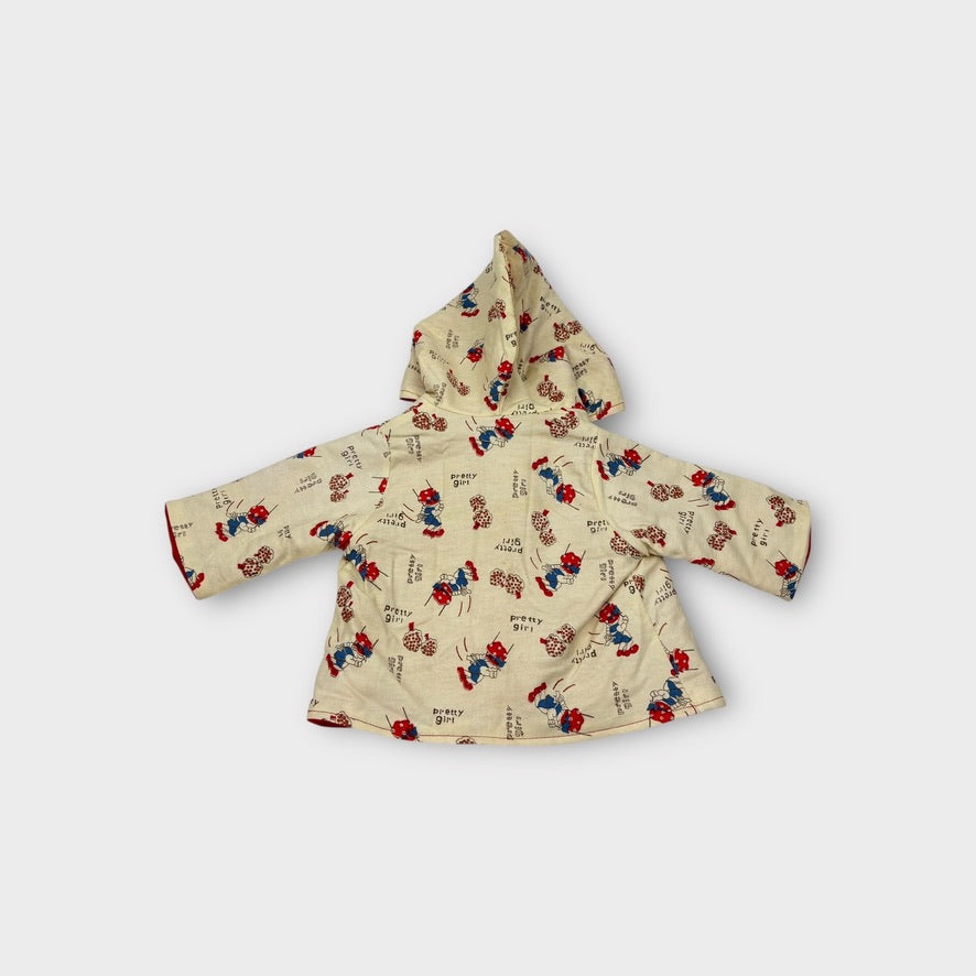 Handmade Retro Print Jacket, Size 000