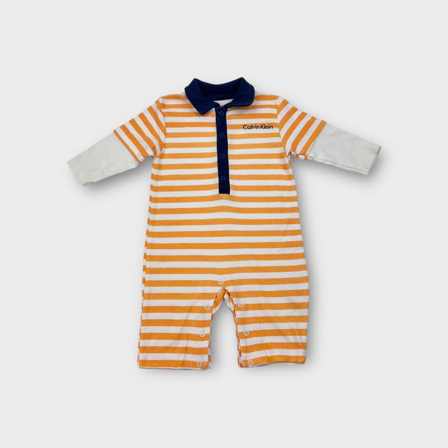Calvin Klein Stripe Onesie, Size 0