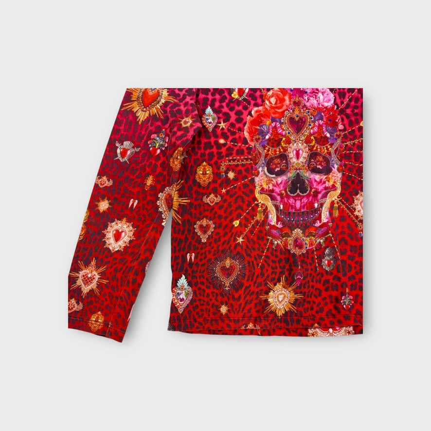 Milla by Camilla Skull Long Sleeve Top, Size 8