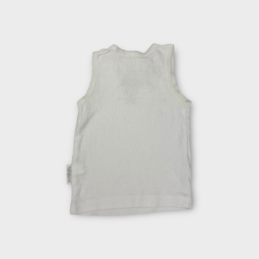 Purebaby Two Pack Singlets Size NB