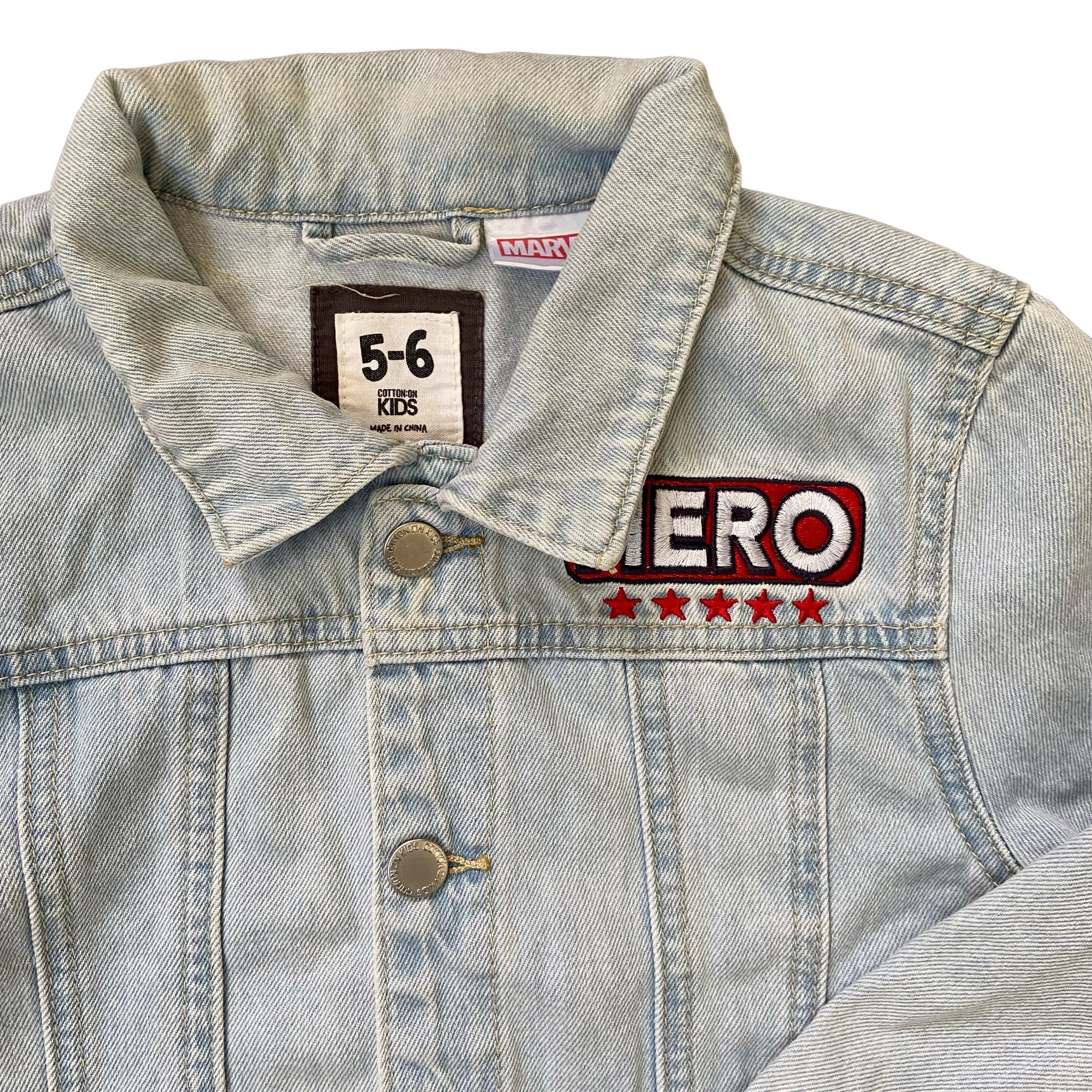 Cotton On Kids Avengers Denim Jacket, Size 5-6