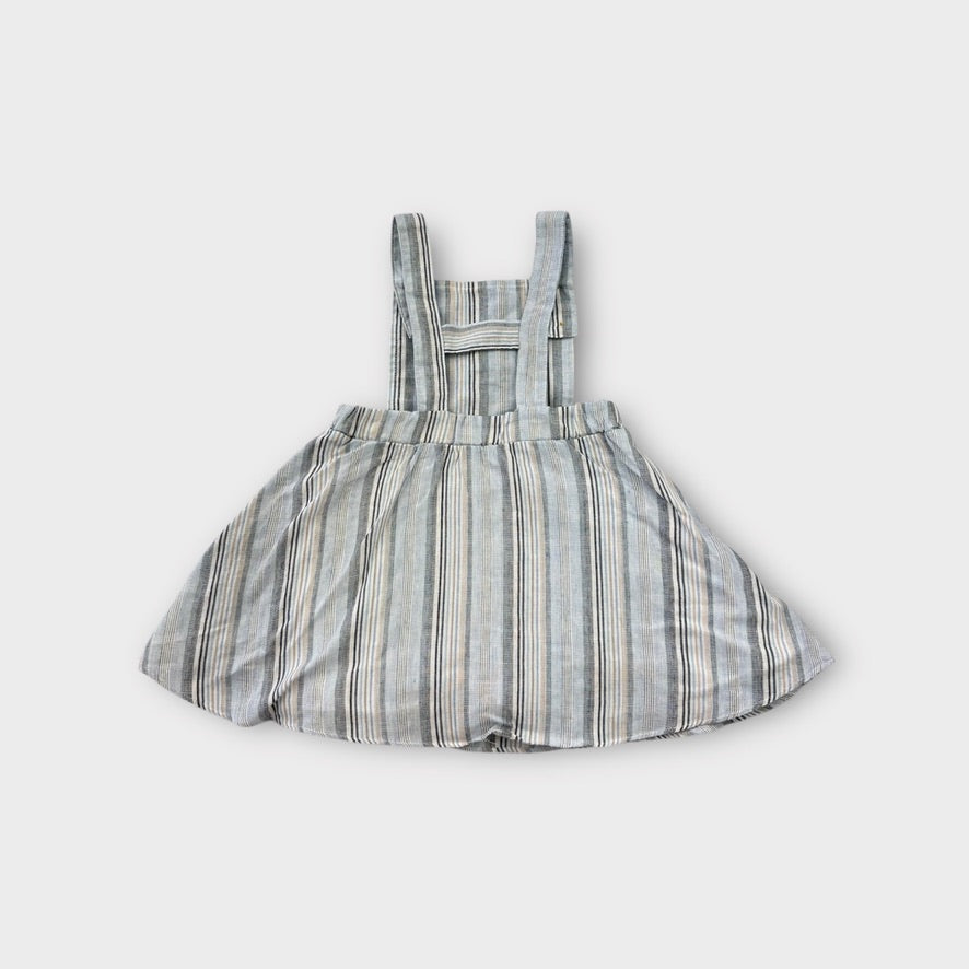 Ruffets and Co Stripe Pinafore Dress, Size 3