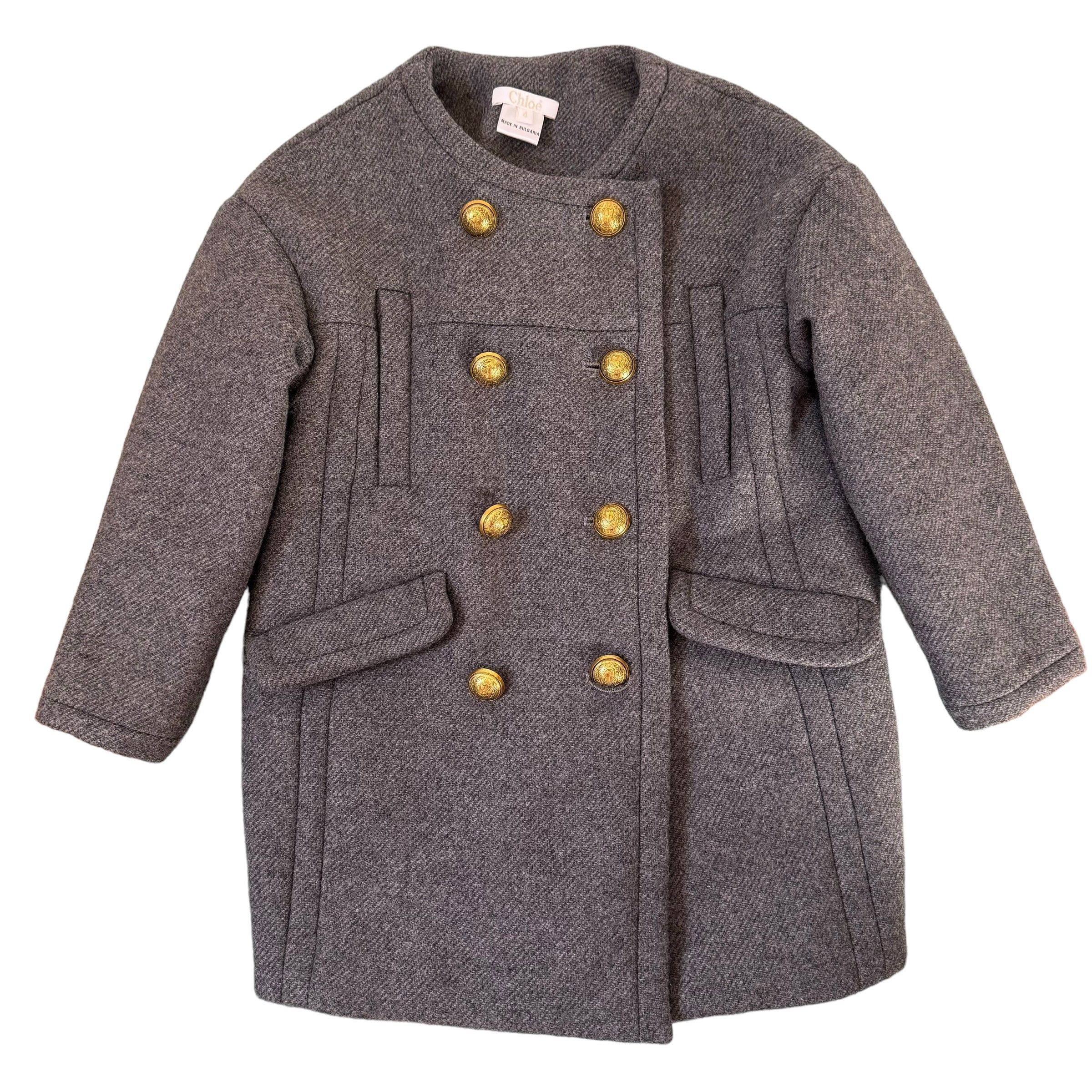 Chloe Grey Wool Blend Coat, Size 4