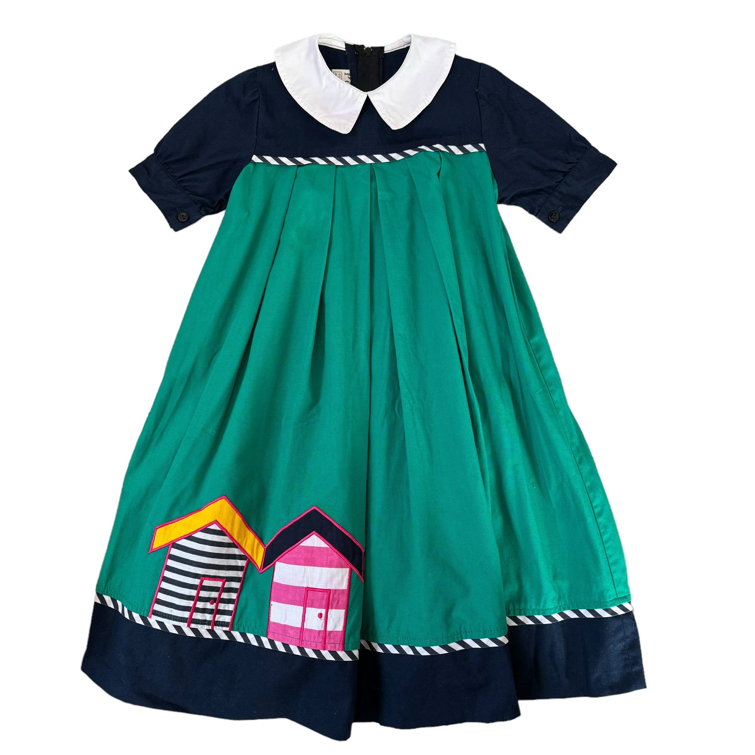 Vintage Peggoty’s 90s Appliqué Houses Dress, Size 5