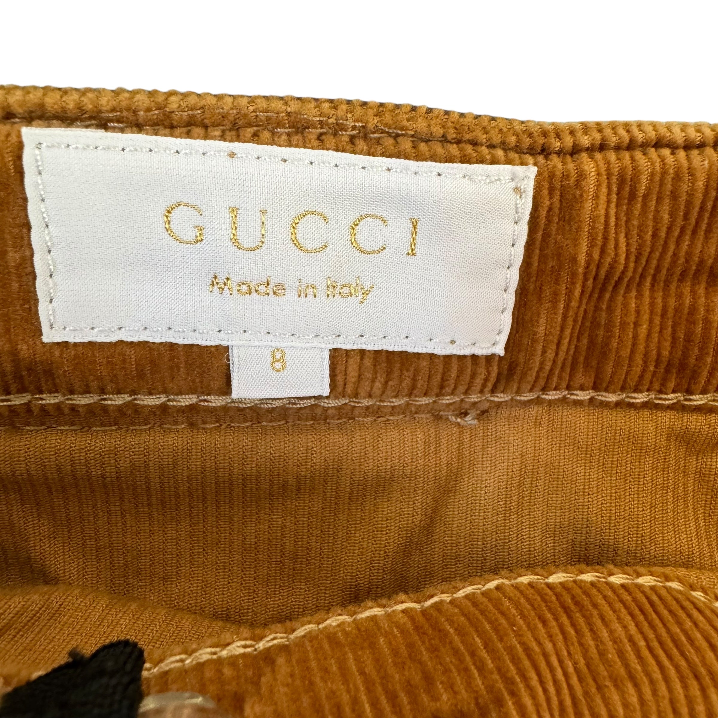 Gucci Tan Corduroy Shorts, Size 8