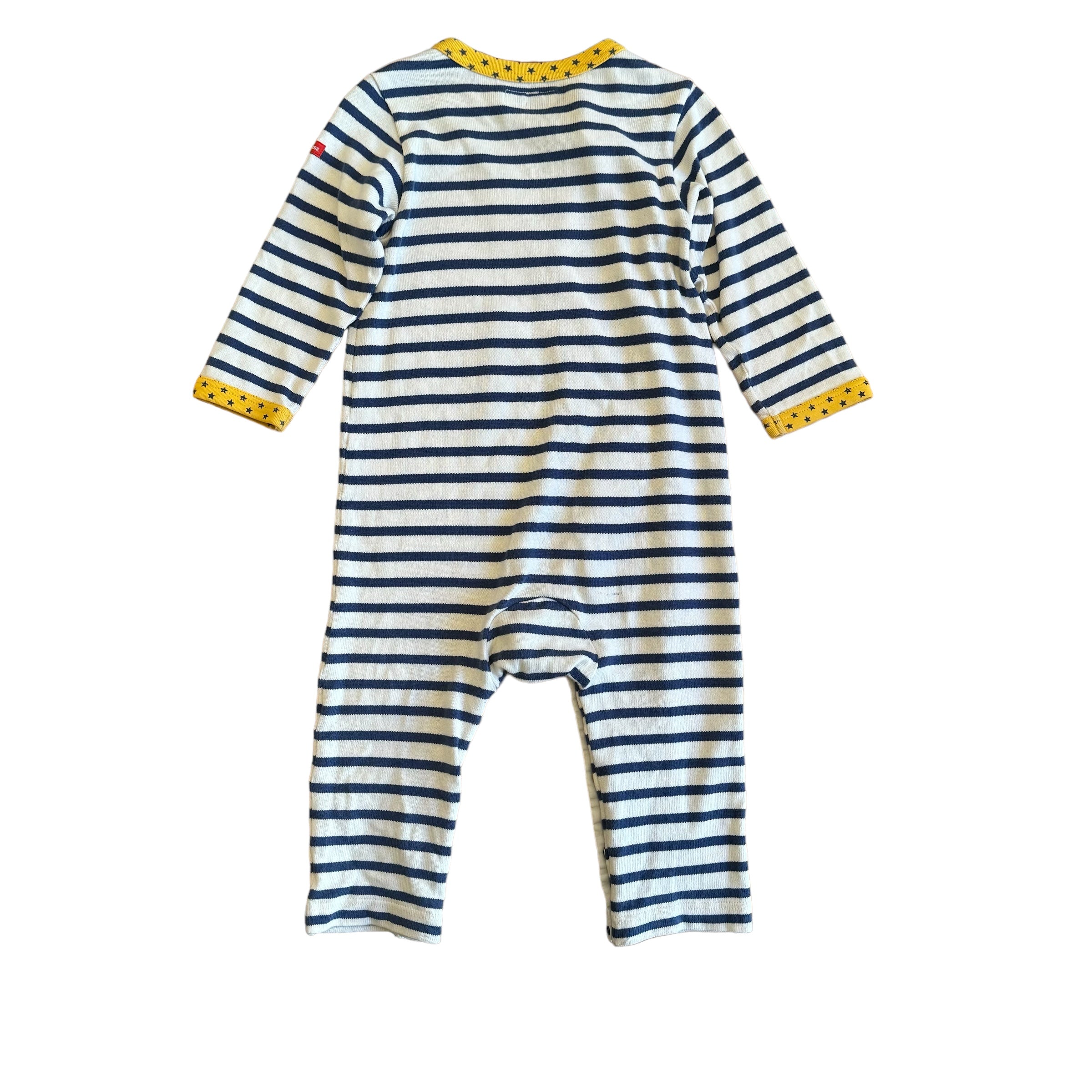 Miki House Original Stripe Bear Onesie, 9-12 months