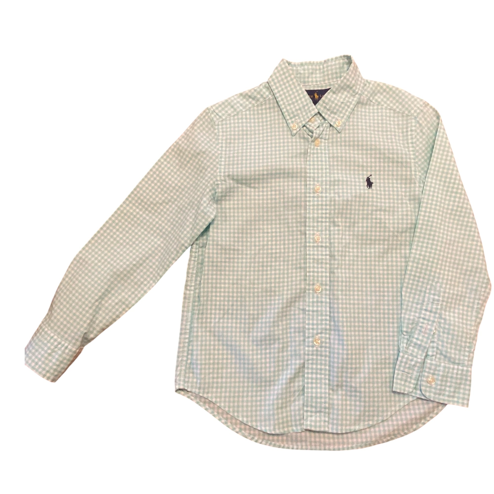 Ralph Lauren Green Gingham Shirt, Size 5
