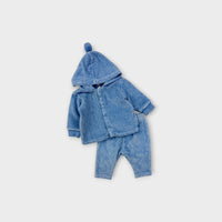 Purebaby Stripe Velour Set, Size 000