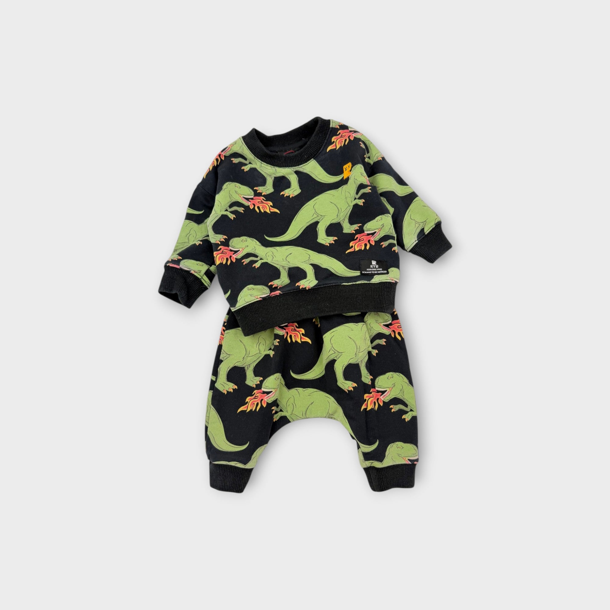Rock Your Baby Dinosaur Track Pant Set, Size 000