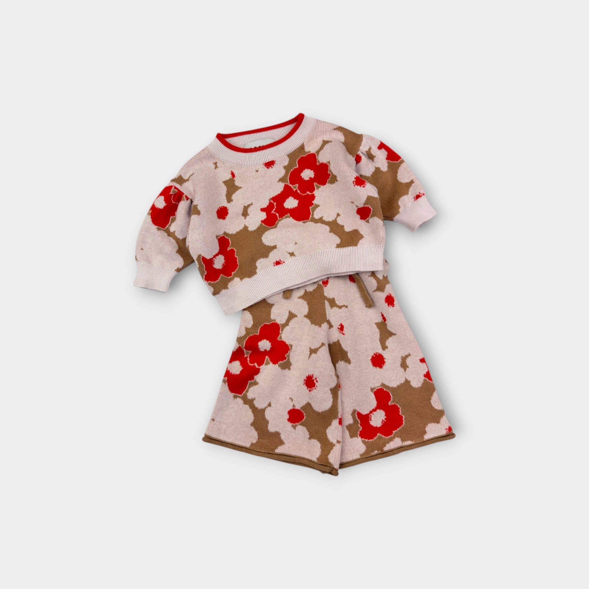 Grown Floral Knit Jumper & Pants Set, Size 000
