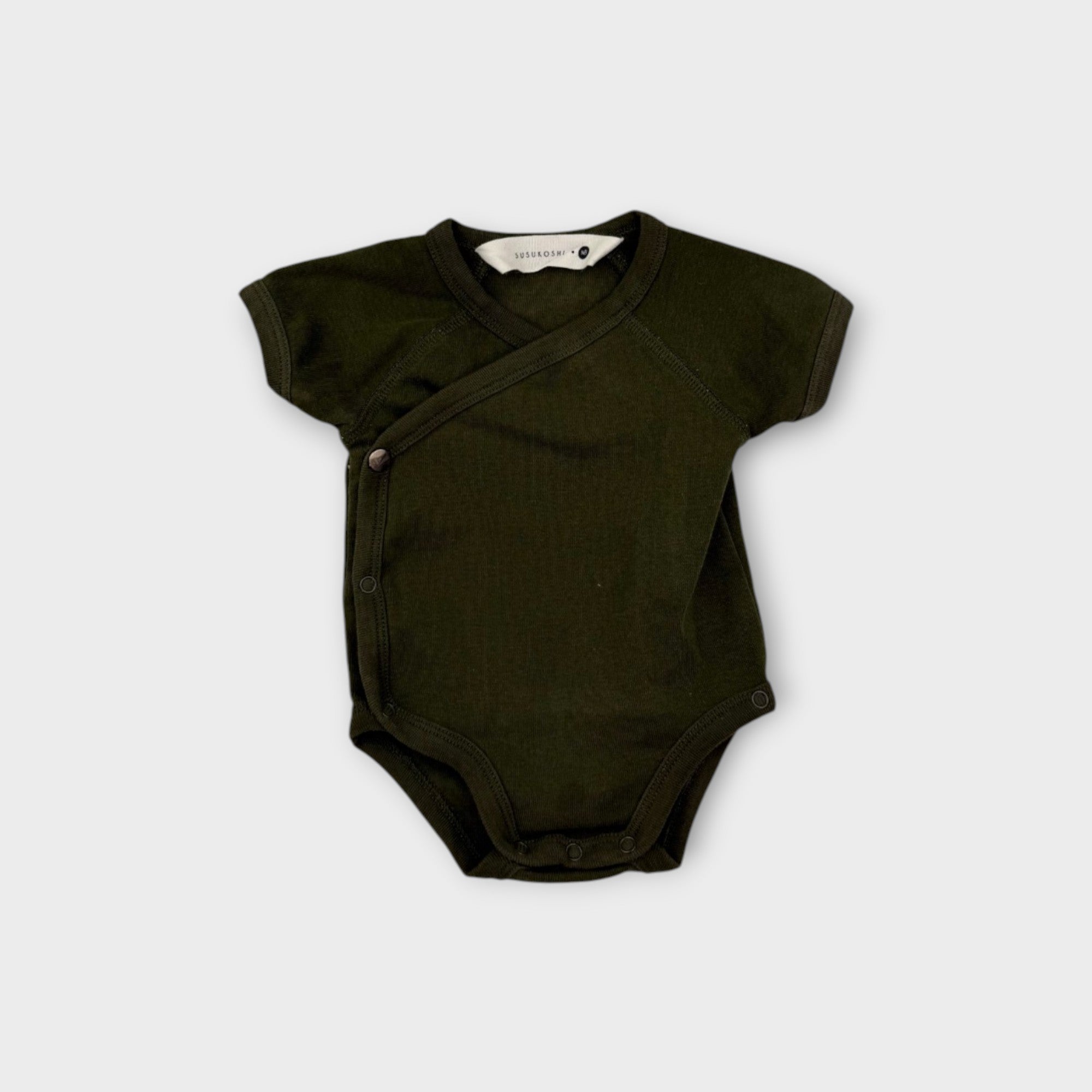 Susukoshi Olive Green Wrap Bodysuit, Size 0000