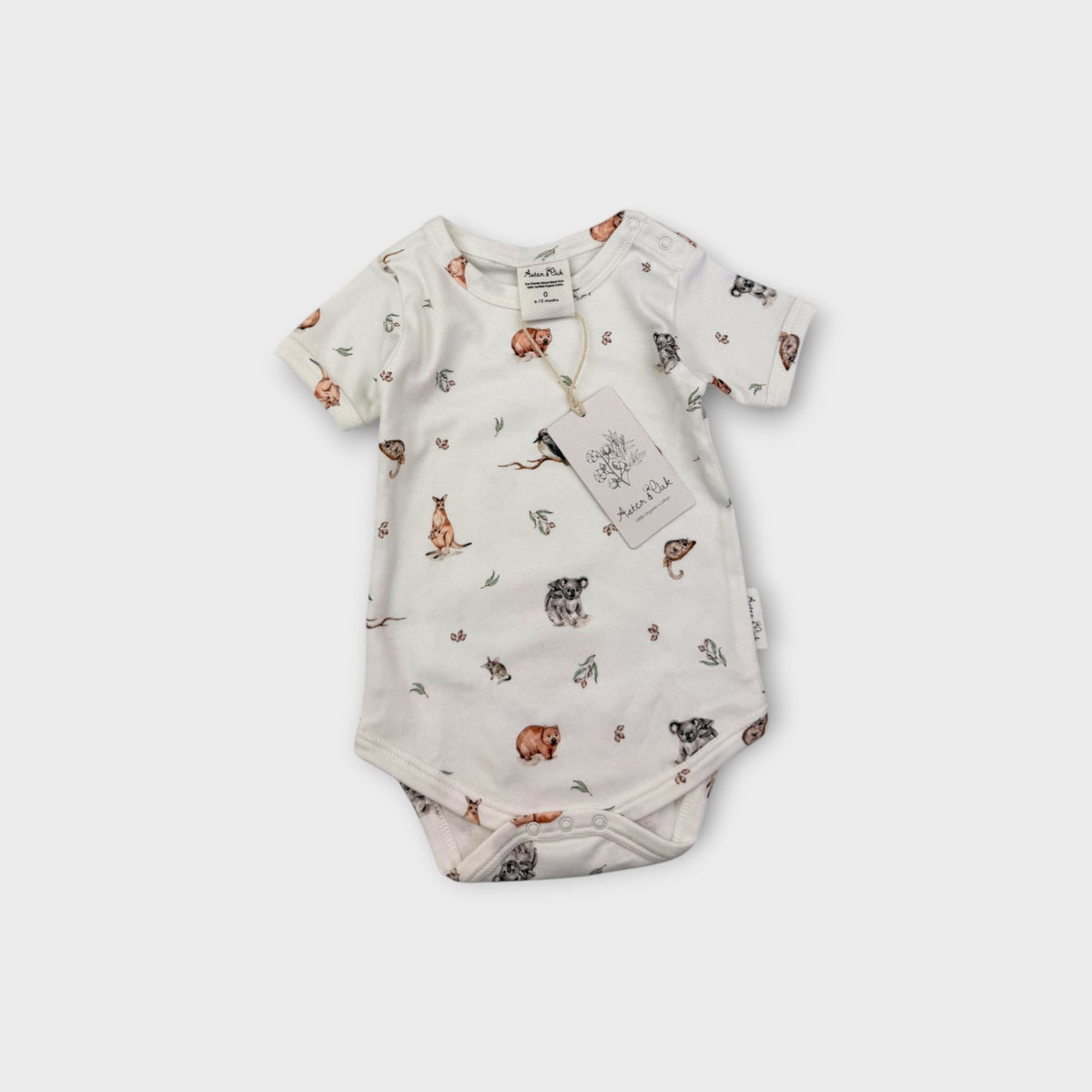 Aster & Oak Aussie Print Bodysuit, Size 0