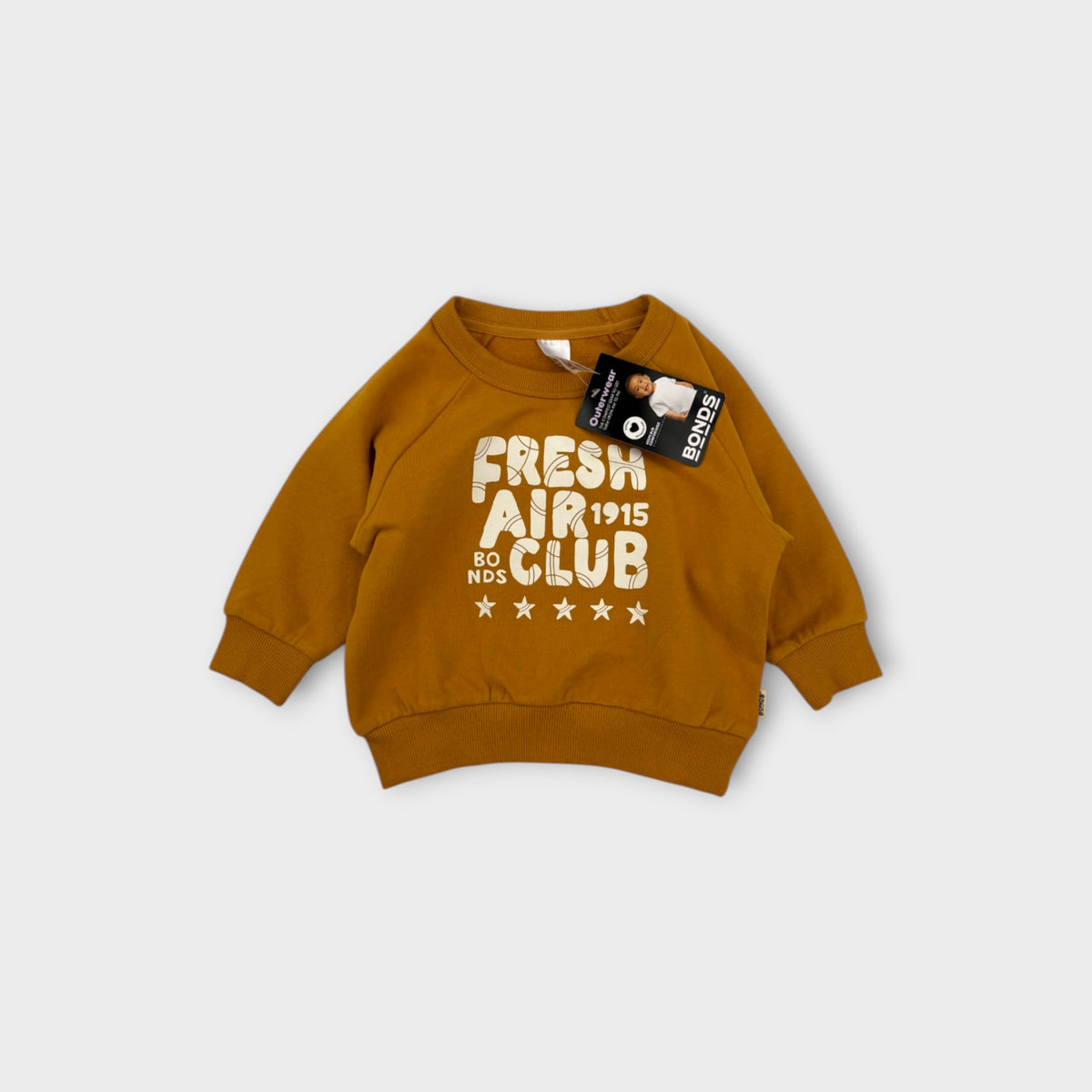 Bonds Mustard Raglan Jumper, Size 0
