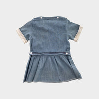 Vintage Chambray Nautical Dress, Size 2