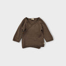 Nature Baby Brown Merino Wrap Cardigan, Size 0