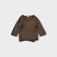 Nature Baby Brown Merino Wrap Cardigan, Size 0