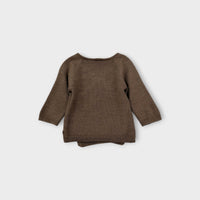 Nature Baby Brown Merino Wrap Cardigan, Size 0