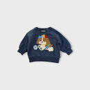Blue Hux Jumper with Applique Dog, Size 0