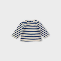 Petit Bateau Stripe Blue & White Long Sleeve T-Shirt, Size 0