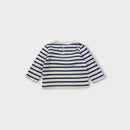 Petit Bateau Stripe Blue & White Long Sleeve T-Shirt, Size 0