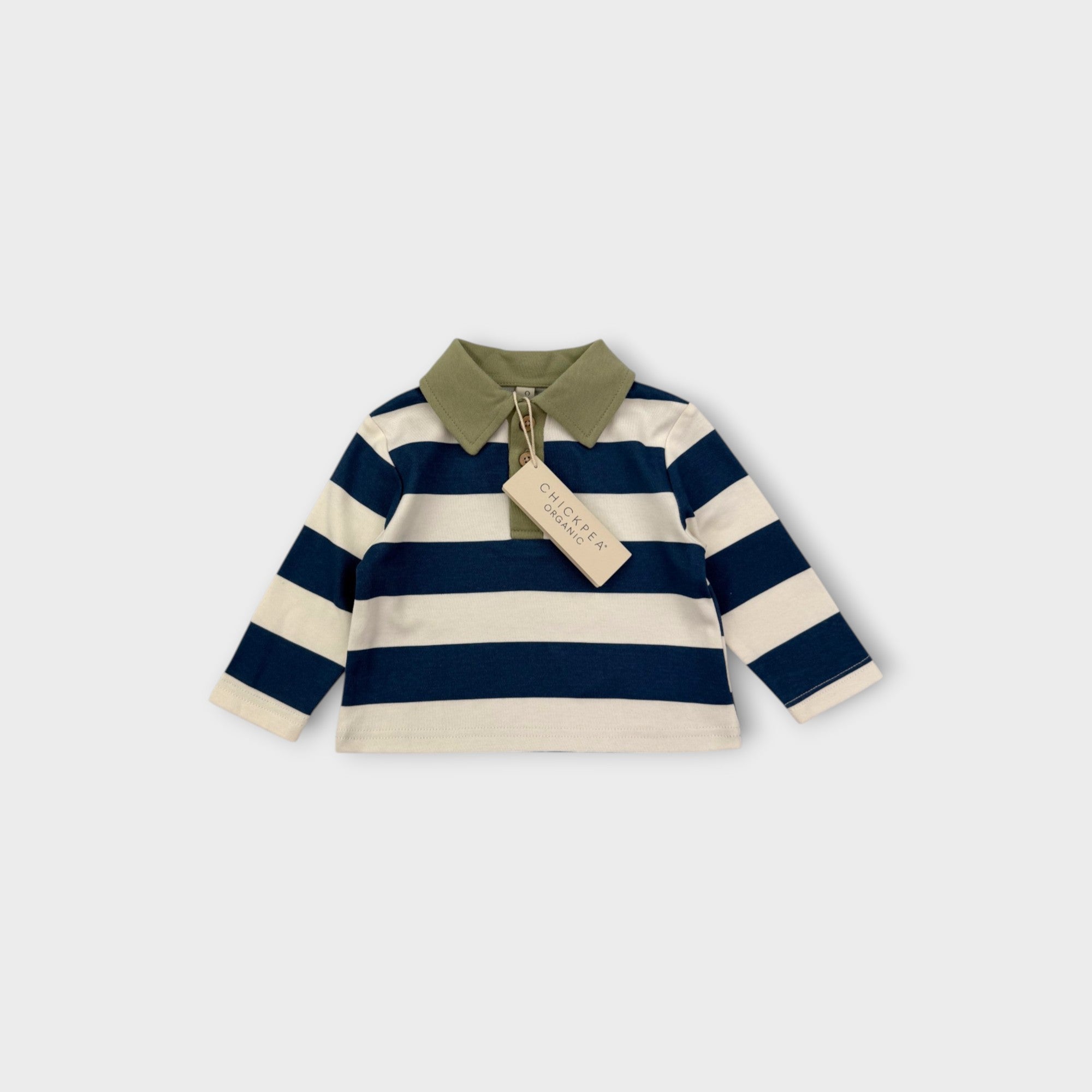 Chickpea Collared Long Sleeve T-Shirt, Size 00