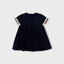 Petit Bateau Contrast Piping Navy Dress, Size 1