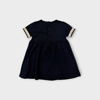 Petit Bateau Contrast Piping Navy Dress, Size 1