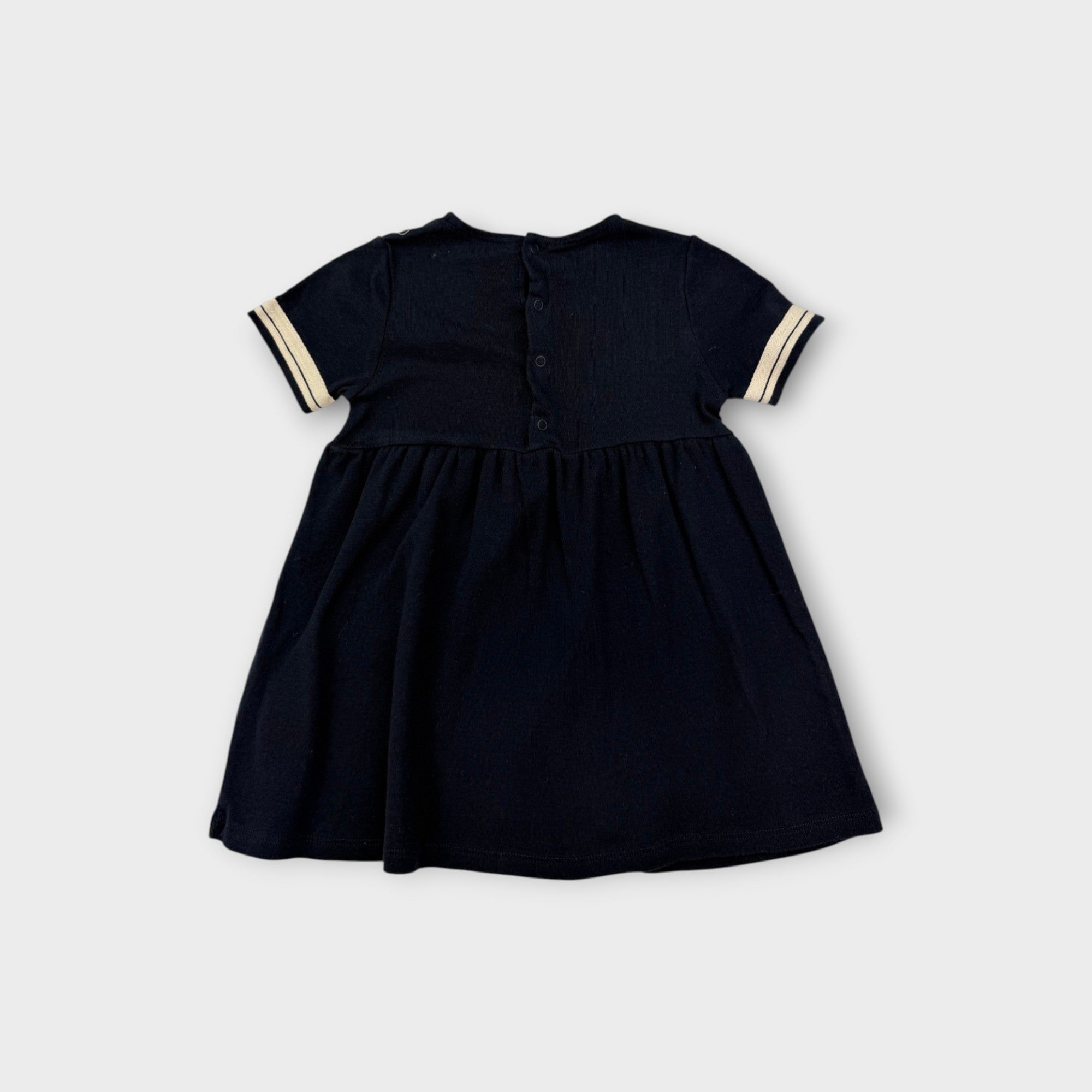 Petit Bateau Contrast Piping Navy Dress, Size 1