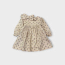 Purebaby Cream Floral Flannel Dress, Size 0