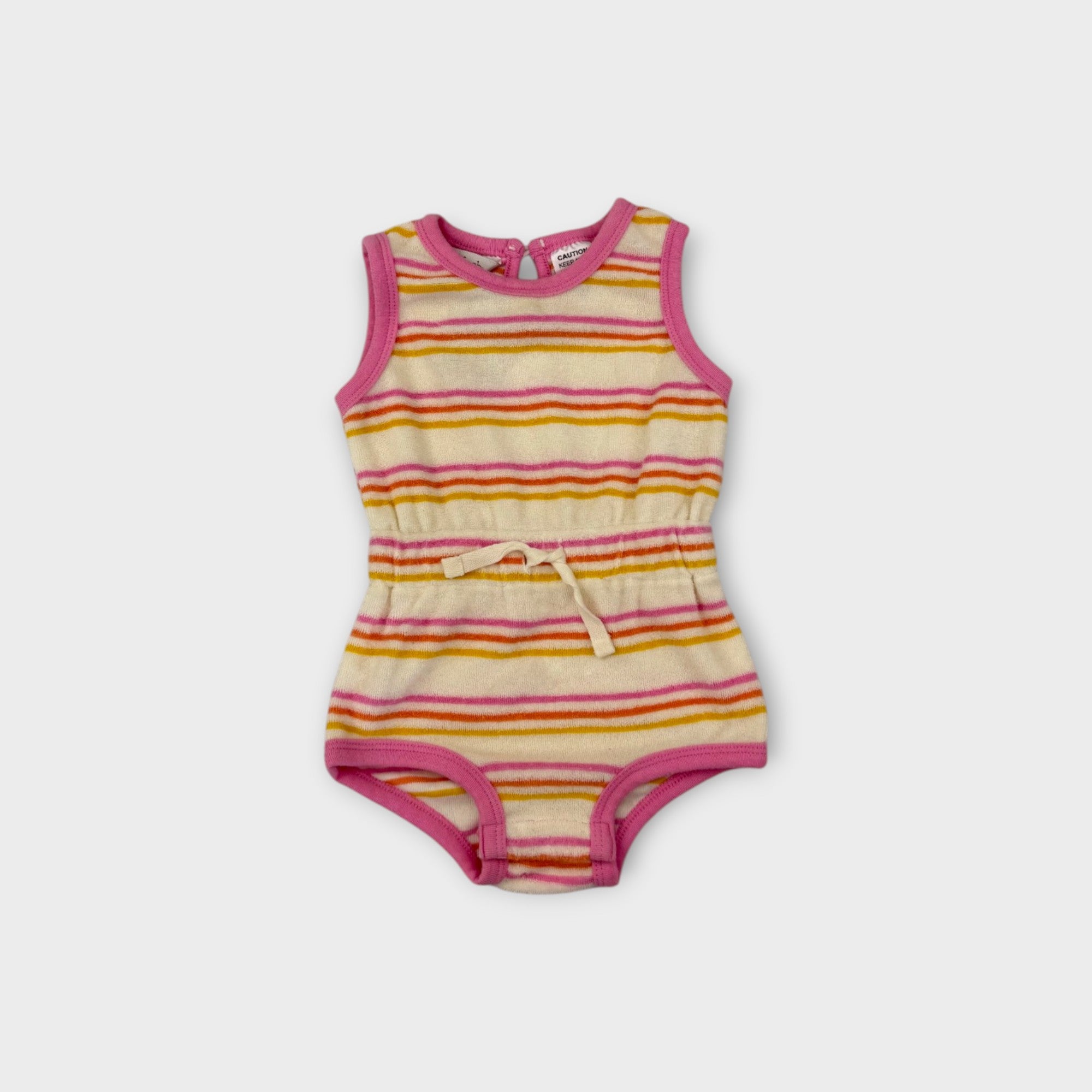 Fox & Finch Terry Stripe Romper, Size 00