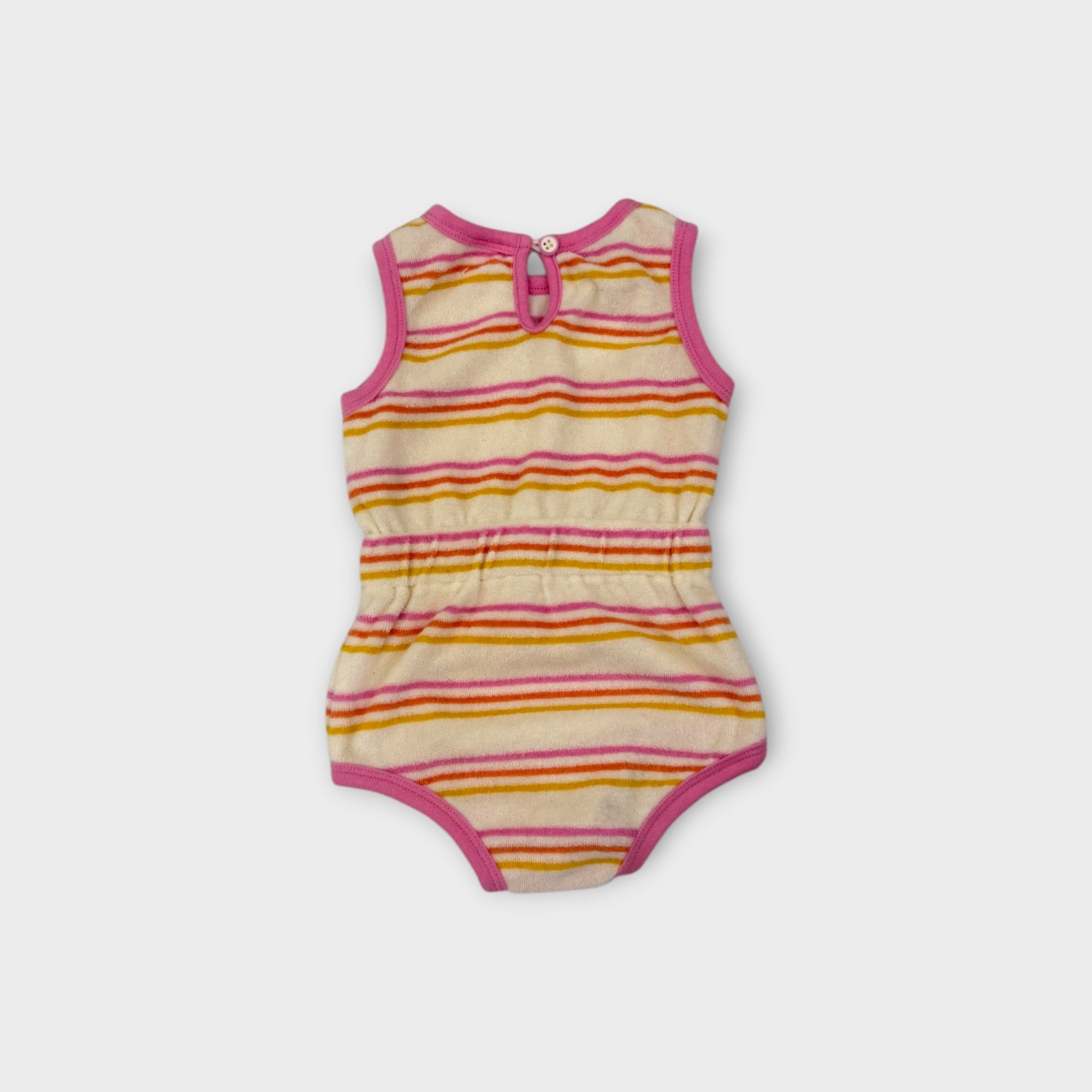 Fox & Finch Terry Stripe Romper, Size 00