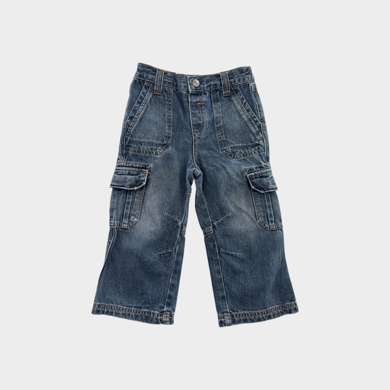 Vintage Cargo Denim Jeans, Size 2-3