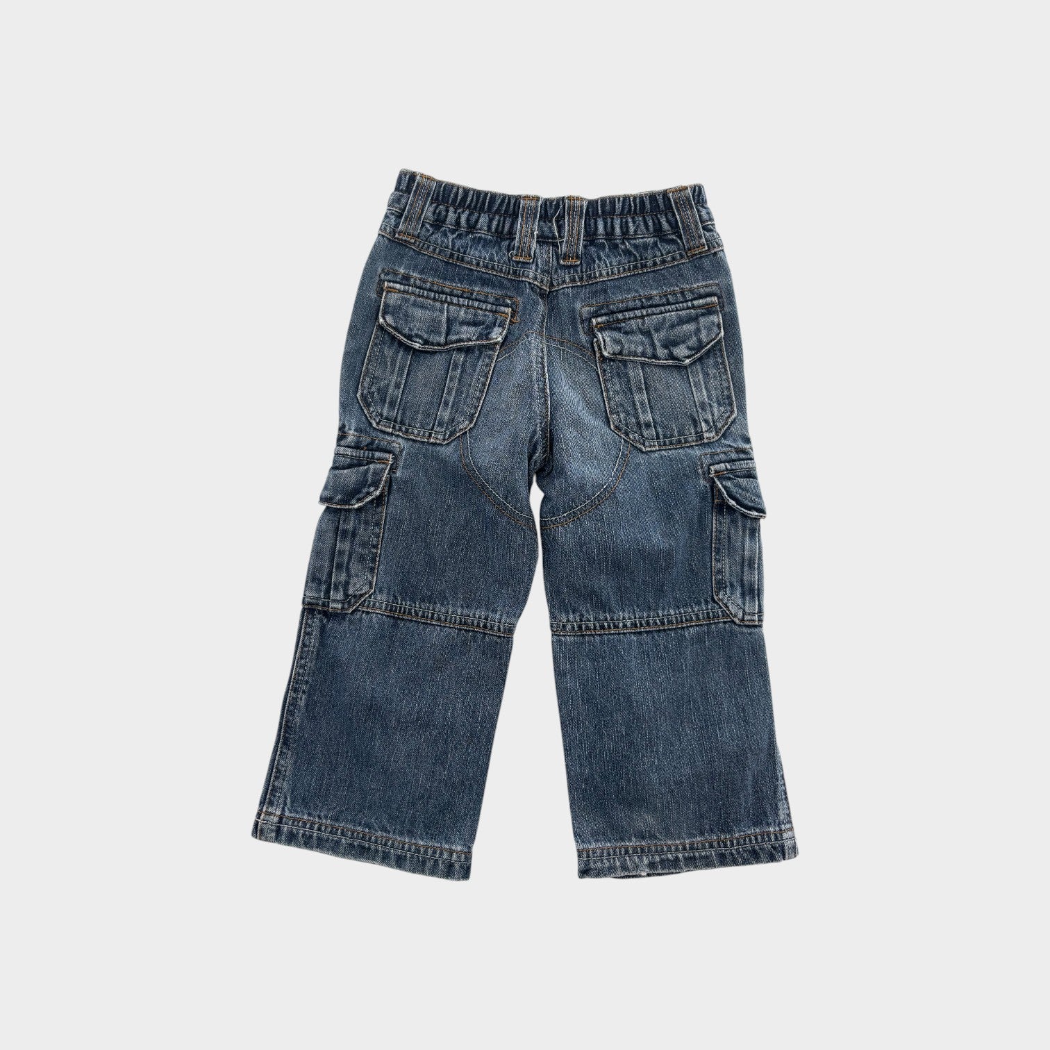 Vintage Cargo Denim Jeans, Size 2-3