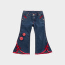 Vintage Qipao Denim Jeans, Size 2