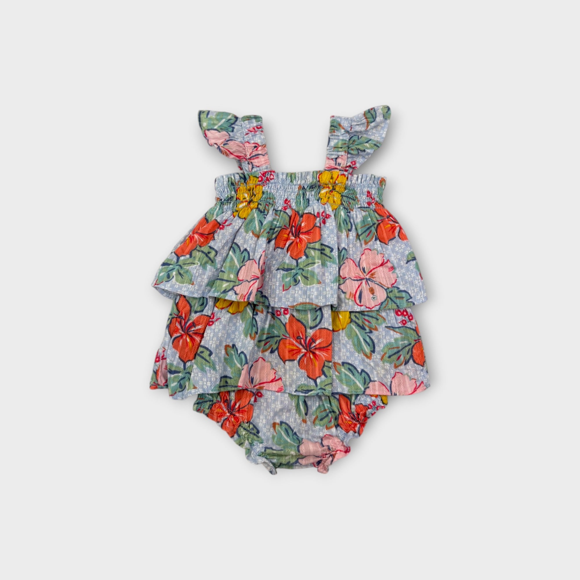Jack & Milly Floral Tiered Romper, Size 0
