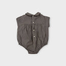 Gocco Gingham Peter Pan Collar Romper, 6-9M