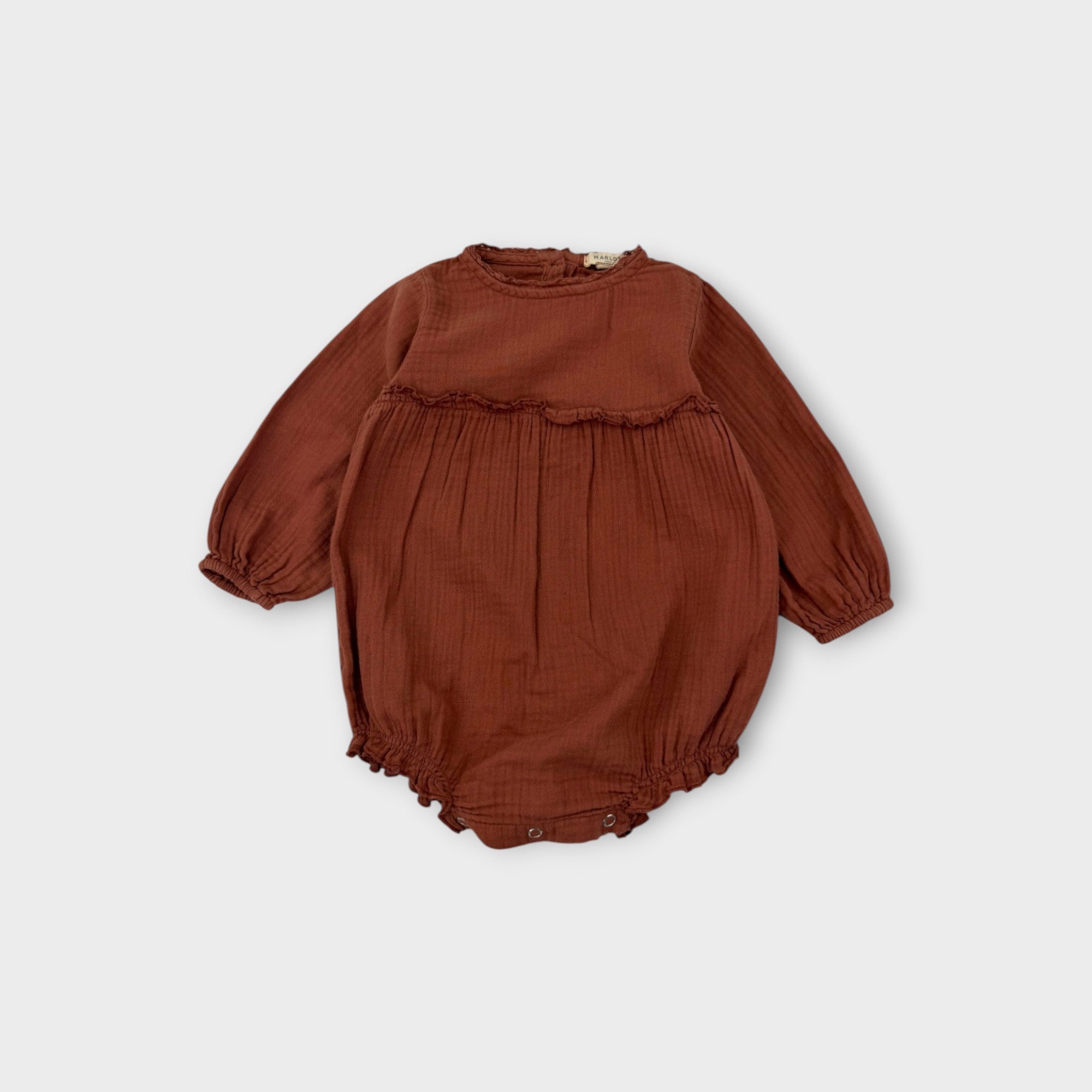 Marlot Paris Rust Muslin Romper, Size 1