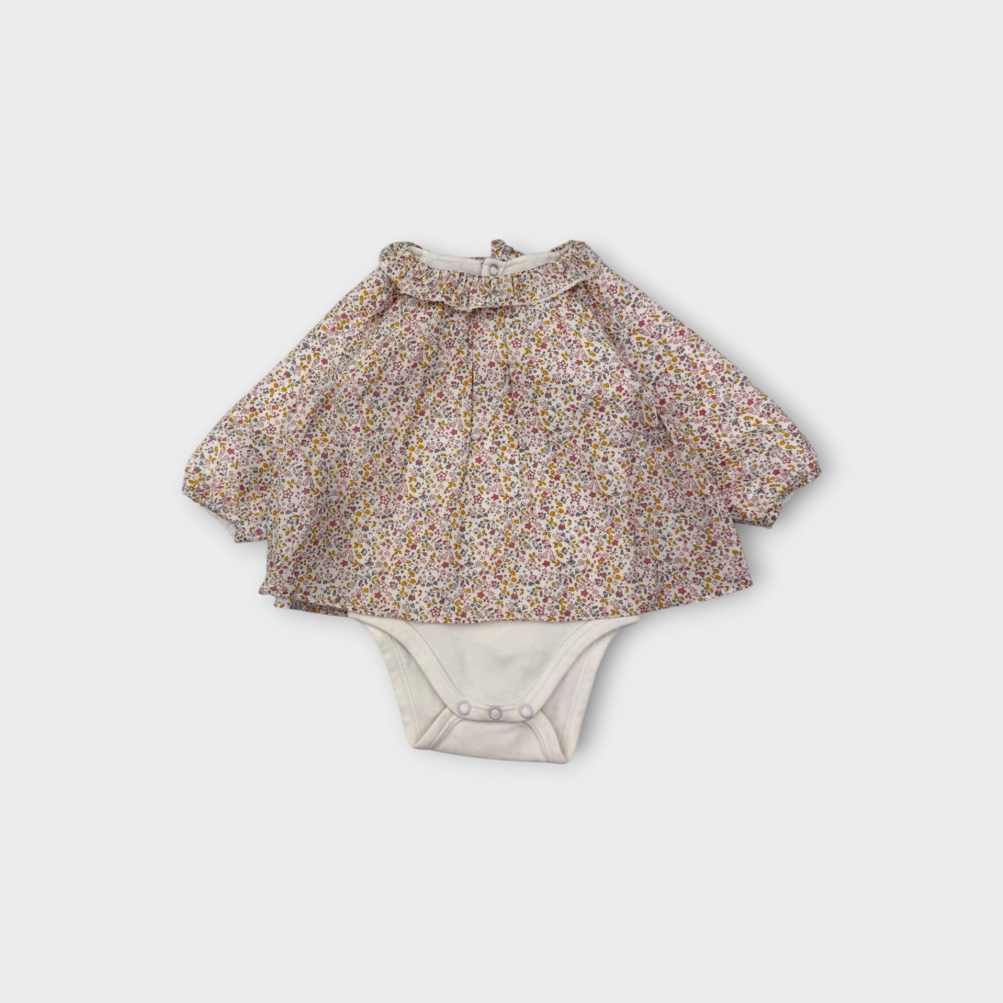 Jacadi Paris Floral Blouse Bodysuit, Size 00