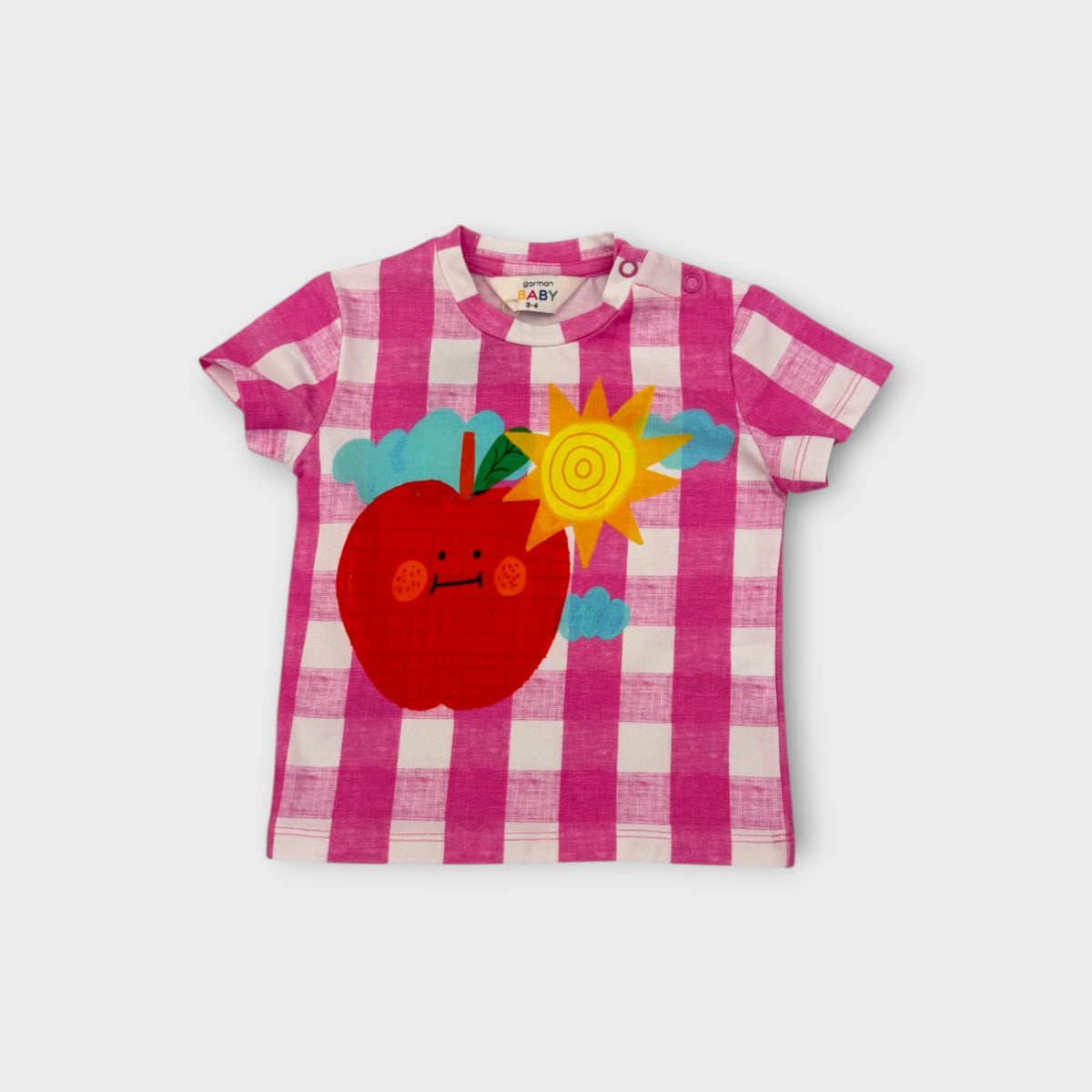 Gorman Gingham & Apple Print T-Shirt, Size 00