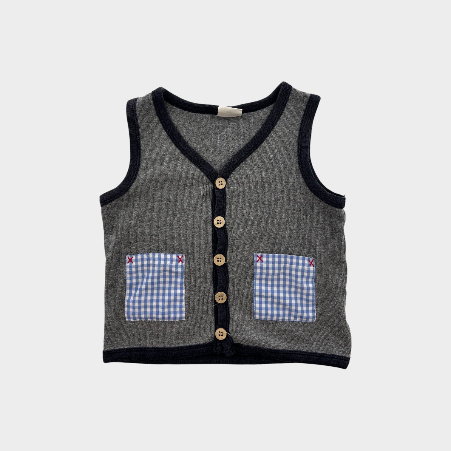 Grey Ribbed Vest, Size 3